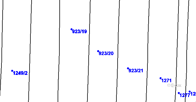 Parcela st. 923/20 v KÚ Křimice, Katastrální mapa
