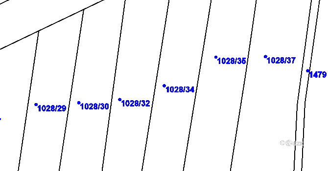 Parcela st. 1028/34 v KÚ Křimice, Katastrální mapa