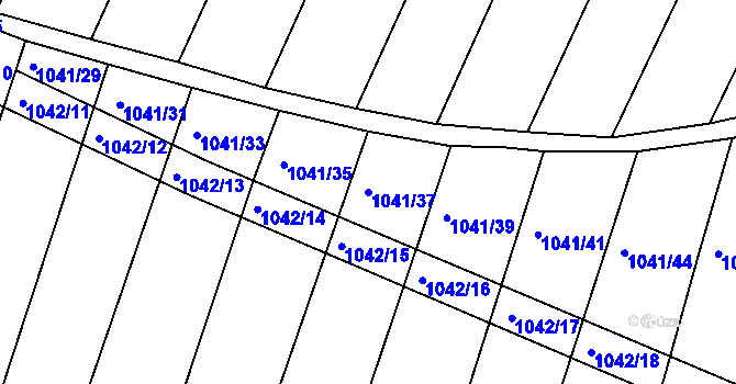 Parcela st. 1041/37 v KÚ Křimice, Katastrální mapa