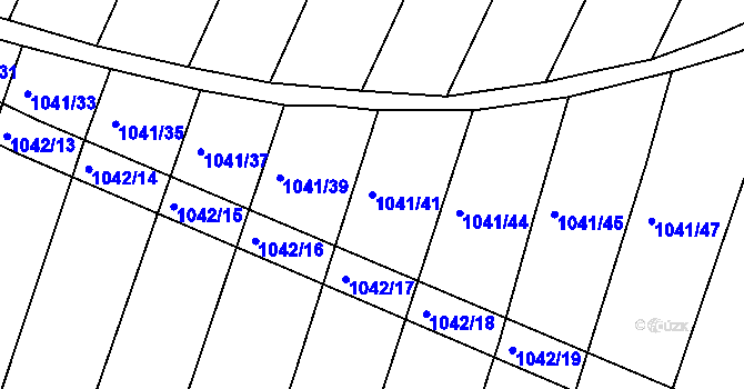 Parcela st. 1041/41 v KÚ Křimice, Katastrální mapa