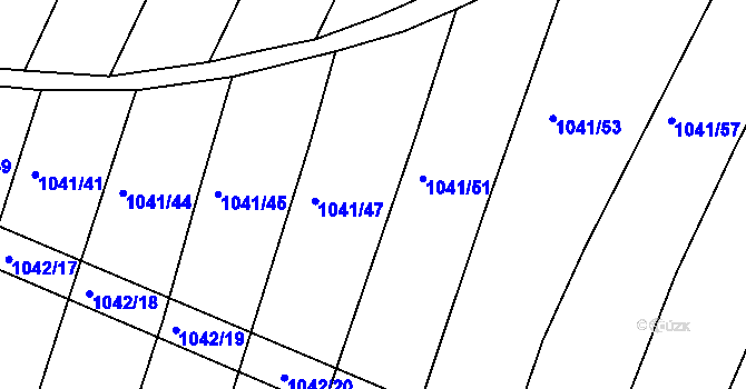 Parcela st. 1041/49 v KÚ Křimice, Katastrální mapa