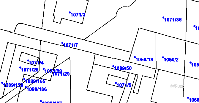Parcela st. 1071/24 v KÚ Křimice, Katastrální mapa