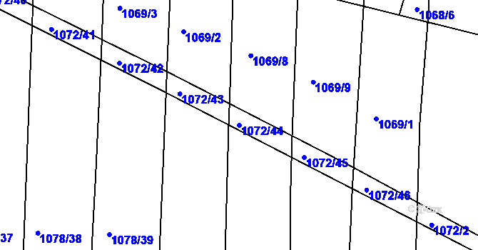 Parcela st. 1072/44 v KÚ Křimice, Katastrální mapa
