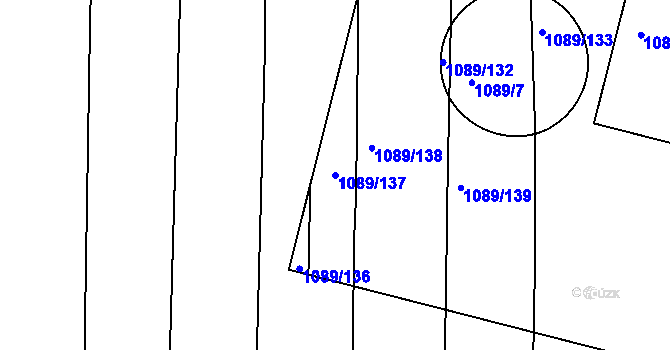 Parcela st. 1089/137 v KÚ Křimice, Katastrální mapa