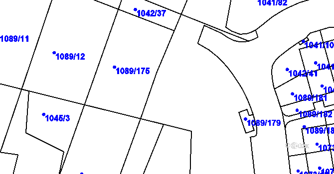Parcela st. 1089/176 v KÚ Křimice, Katastrální mapa