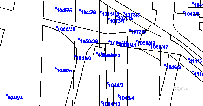 Parcela st. 1054/20 v KÚ Křimice, Katastrální mapa