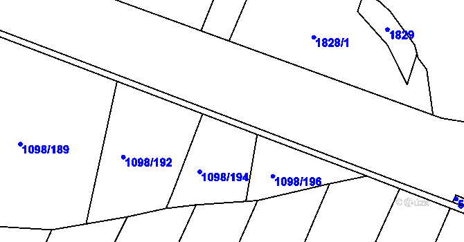 Parcela st. 1098/238 v KÚ Křimice, Katastrální mapa