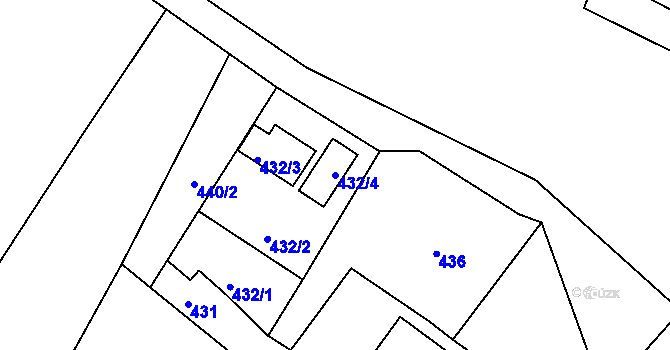 Parcela st. 432/4 v KÚ Křimice, Katastrální mapa