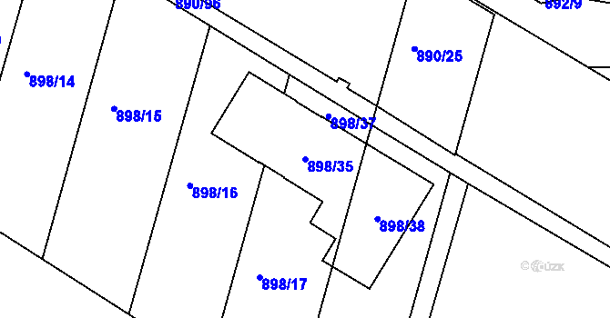Parcela st. 898/35 v KÚ Křimice, Katastrální mapa