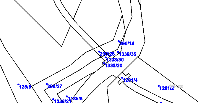 Parcela st. 290/26 v KÚ Krásná Lípa u Křimova, Katastrální mapa