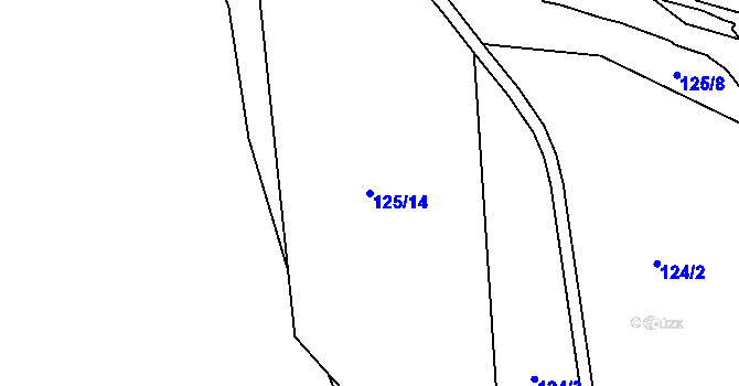 Parcela st. 125/14 v KÚ Krásná Lípa u Křimova, Katastrální mapa