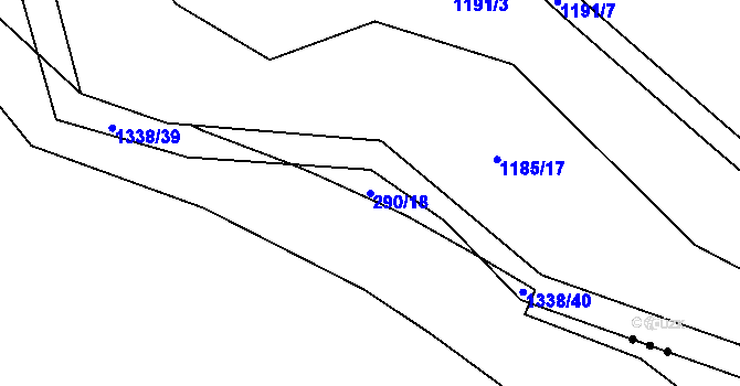 Parcela st. 290/18 v KÚ Krásná Lípa u Křimova, Katastrální mapa