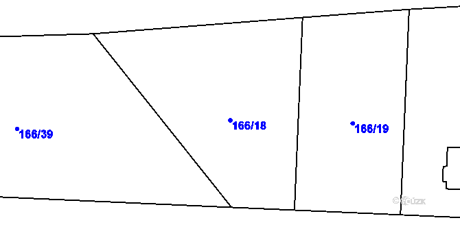 Parcela st. 166/18 v KÚ Krásná Lípa u Křimova, Katastrální mapa