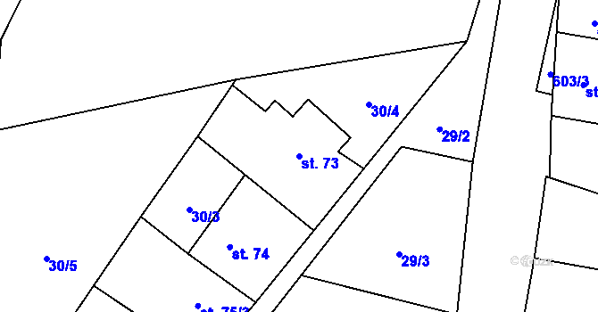Parcela st. 73 v KÚ Křimov, Katastrální mapa