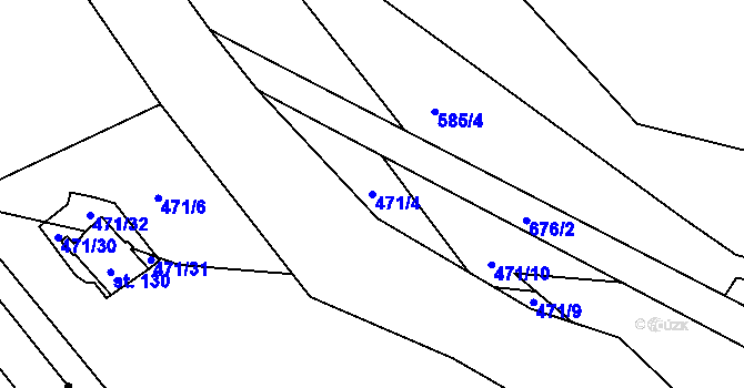 Parcela st. 471/4 v KÚ Křimov, Katastrální mapa