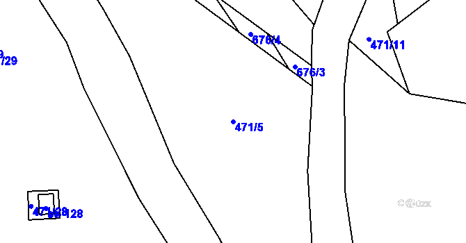 Parcela st. 471/5 v KÚ Křimov, Katastrální mapa
