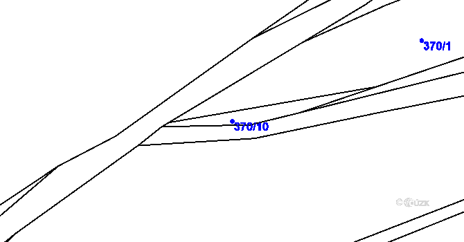 Parcela st. 370/10 v KÚ Křimov, Katastrální mapa
