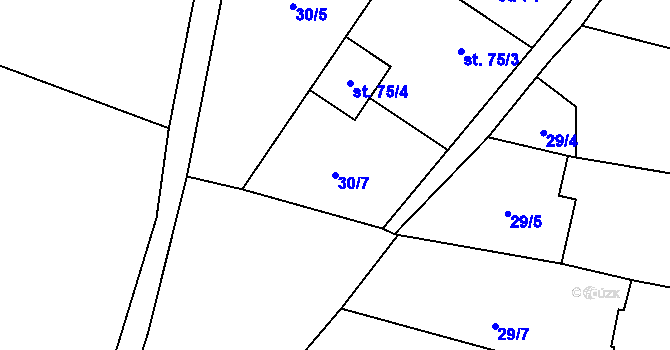 Parcela st. 30/7 v KÚ Křimov, Katastrální mapa