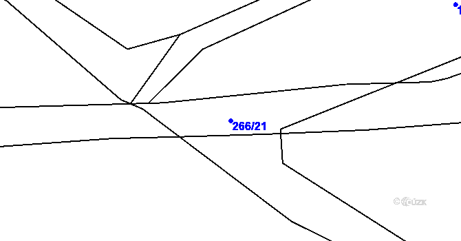 Parcela st. 266/21 v KÚ Strážky u Křimova, Katastrální mapa