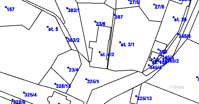 Parcela st. 4/2 v KÚ Suchdol u Křimova, Katastrální mapa