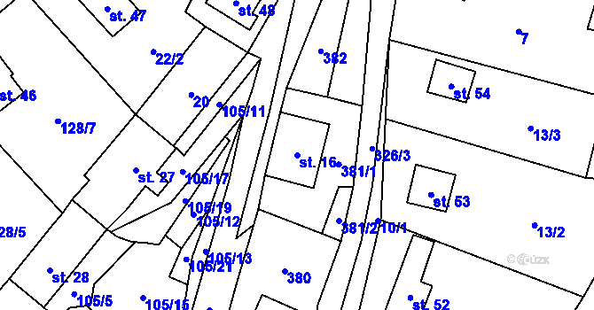 Parcela st. 16 v KÚ Suchdol u Křimova, Katastrální mapa