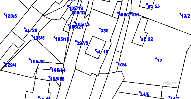 Parcela st. 18 v KÚ Suchdol u Křimova, Katastrální mapa