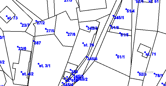 Parcela st. 26 v KÚ Suchdol u Křimova, Katastrální mapa