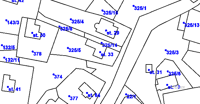 Parcela st. 33 v KÚ Suchdol u Křimova, Katastrální mapa