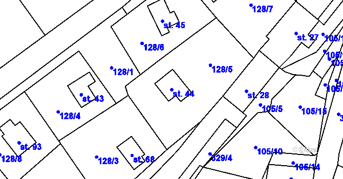 Parcela st. 44 v KÚ Suchdol u Křimova, Katastrální mapa