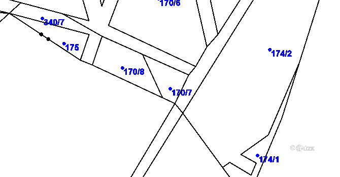 Parcela st. 170/7 v KÚ Suchdol u Křimova, Katastrální mapa
