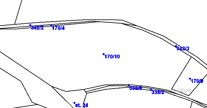 Parcela st. 170/10 v KÚ Suchdol u Křimova, Katastrální mapa