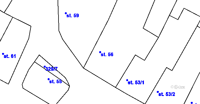 Parcela st. 56 v KÚ Bošín, Katastrální mapa