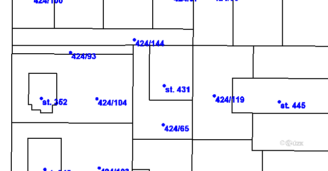 Parcela st. 431 v KÚ Křinec, Katastrální mapa