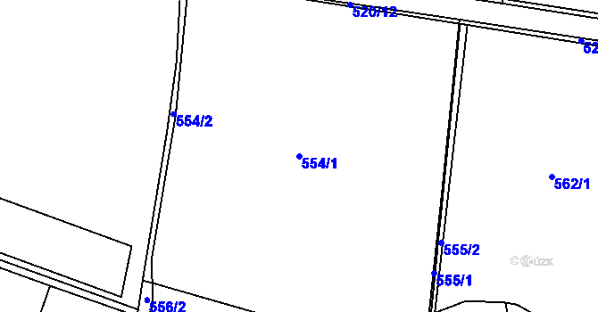 Parcela st. 554/1 v KÚ Křinec, Katastrální mapa