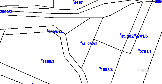Parcela st. 282/2 v KÚ Křinice, Katastrální mapa