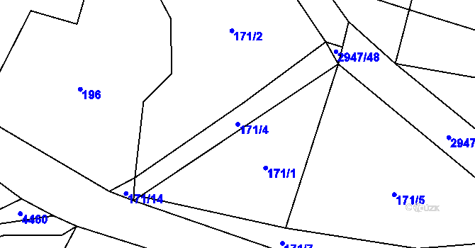 Parcela st. 171/4 v KÚ Křinice, Katastrální mapa