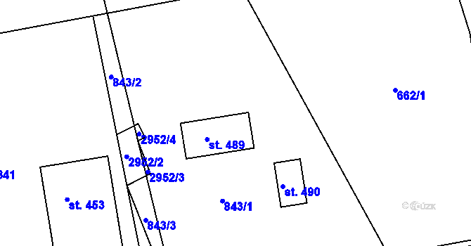 Parcela st. 843 v KÚ Křinice, Katastrální mapa