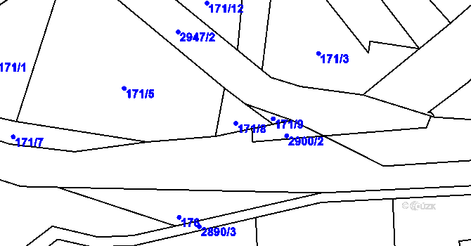 Parcela st. 171/8 v KÚ Křinice, Katastrální mapa