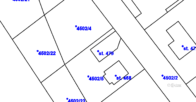 Parcela st. 479 v KÚ Křinice, Katastrální mapa