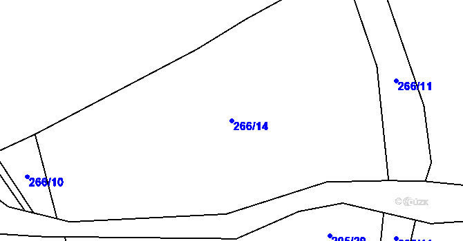 Parcela st. 266/14 v KÚ Křišťanov, Katastrální mapa