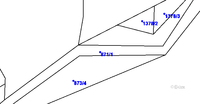 Parcela st. 871/1 v KÚ Křišťanov, Katastrální mapa