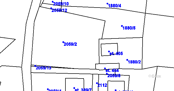 Parcela st. 388/2 v KÚ Křišťanov, Katastrální mapa