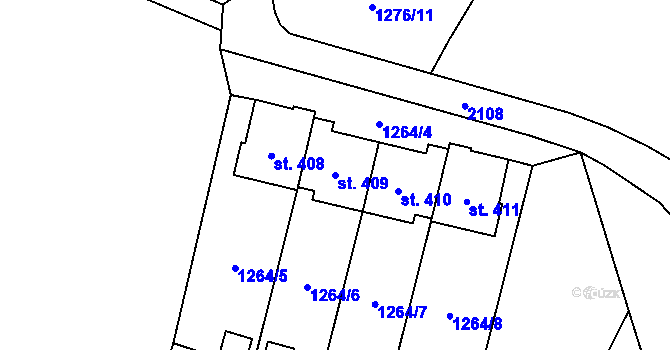 Parcela st. 409 v KÚ Křišťanov, Katastrální mapa