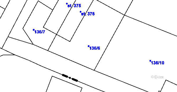 Parcela st. 136/6 v KÚ Křišťanov, Katastrální mapa