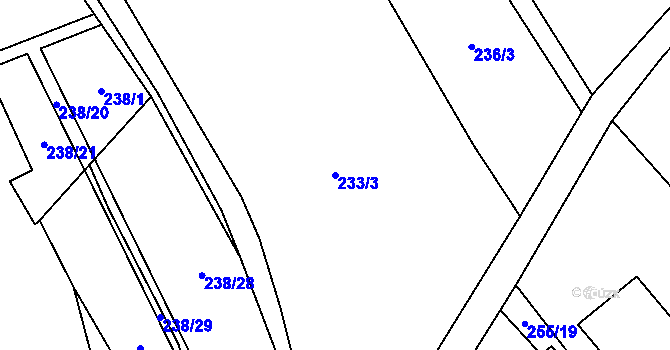 Parcela st. 233/3 v KÚ Křišťanov, Katastrální mapa