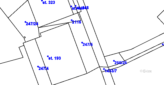 Parcela st. 247/5 v KÚ Křišťanov, Katastrální mapa