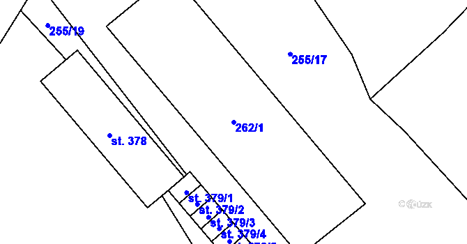 Parcela st. 262/1 v KÚ Křišťanov, Katastrální mapa