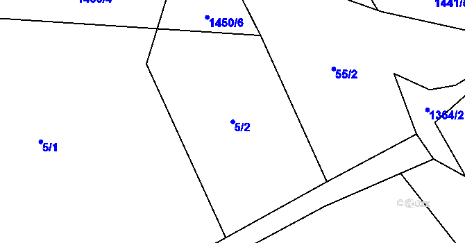 Parcela st. 5/2 v KÚ Křišťanov, Katastrální mapa