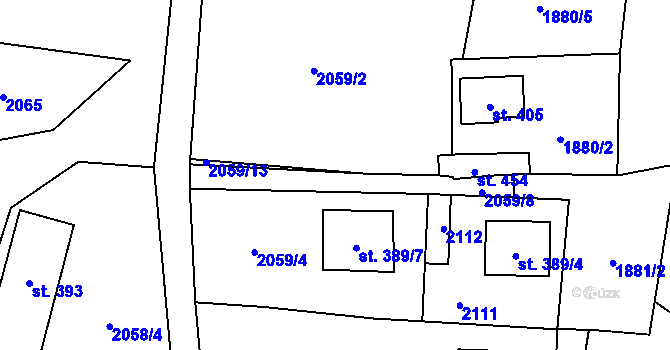 Parcela st. 2059/11 v KÚ Křišťanov, Katastrální mapa