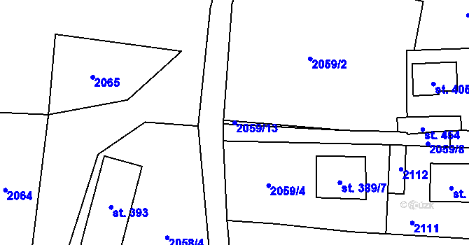 Parcela st. 2059/13 v KÚ Křišťanov, Katastrální mapa